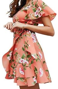 Summer wrap v neck dress